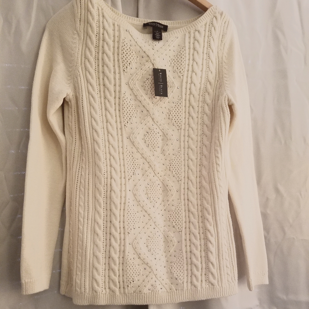NWT White House Black Market Embellished Sweater